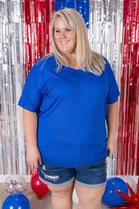 IN STOCK Chloe Cozy Tee - Royal Blue