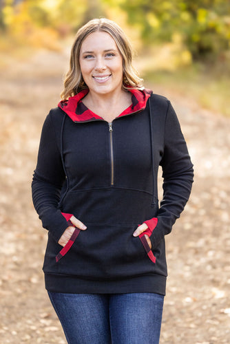 IN STOCK Avery Accent HalfZip Hoodie - Buffalo Plaid FINAL SALE