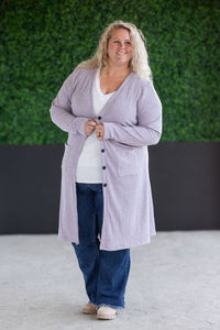 IN STOCK Colbie Ribbed Cardigan - Lavender