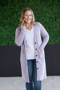 IN STOCK Colbie Ribbed Cardigan - Lavender