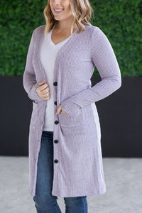 IN STOCK Colbie Ribbed Cardigan - Lavender