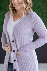 IN STOCK Colbie Ribbed Cardigan - Lavender