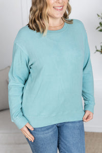 IN STOCK Corrine Ribbed Pullover Top - Dusty Blue