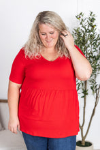 IN STOCK Sarah Ruffle Short Sleeve - Red