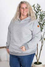 IN STOCK Tatum Textured Pullover Hoodie - Charcoal Stripes