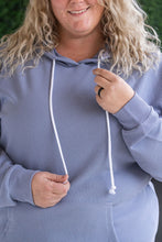 IN STOCK Kacey Ribbed Hoodie - Dusty Blue