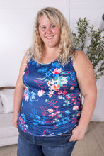 IN STOCK Luxe Crew Tank - Navy Floral Bliss FINAL SALE