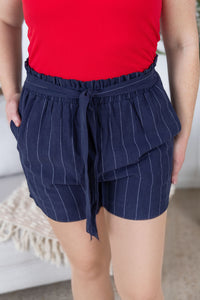 IN STOCK Libby Linen Shorts - Navy