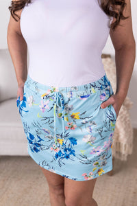IN STOCK Sienna Skort - Light Blue Floral Bliss