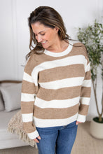 IN STOCK Tan and Ivory Stripe Sweater