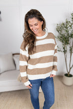IN STOCK Tan and Ivory Stripe Sweater