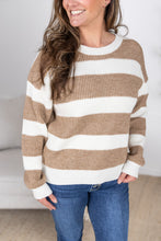IN STOCK Tan and Ivory Stripe Sweater