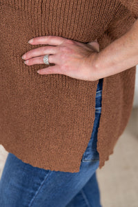 IN STOCK Annie Open Knit Top - Brown