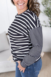 IN STOCK Mixed Stripes Pullover Top