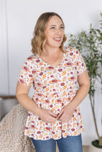 IN STOCK Sarah Ruffle Short Sleeve - Autumn Floral