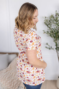 IN STOCK Sarah Ruffle Short Sleeve - Autumn Floral