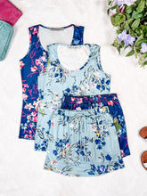 IN STOCK Luxe Crew Tank - Light Blue Floral Bliss