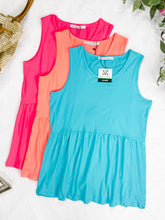 IN STOCK Renee Ruffle Tank - Neon Pink