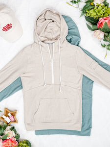 IN STOCK Pixie Pocket Halfzip Hoodie - Sage