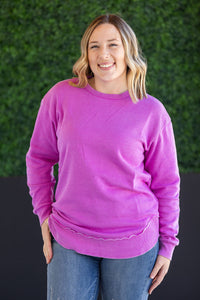 IN STOCK Vintage Wash Pullover - Vivid Orchid