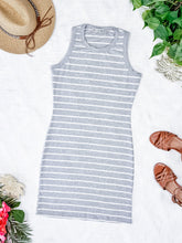 IN STOCK Mariah Ribbed Dress - Grey Stripes