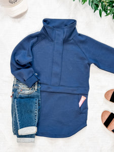IN STOCK Mia Scuba Halfzip - Slate Blue