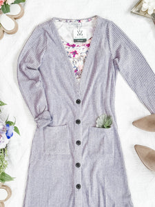 IN STOCK Colbie Ribbed Cardigan - Lavender