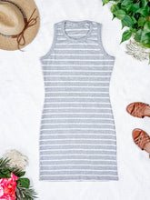 IN STOCK Mariah Ribbed Dress - Grey Stripes