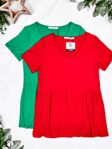 IN STOCK Sarah Ruffle Short Sleeve - Green