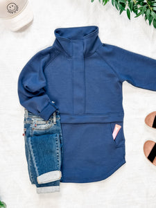 IN STOCK Mia Scuba Halfzip - Slate Blue