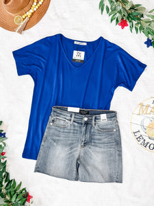IN STOCK Chloe Cozy Tee - Royal Blue