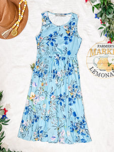 IN STOCK Bailey Dress - Light Blue Floral Bliss