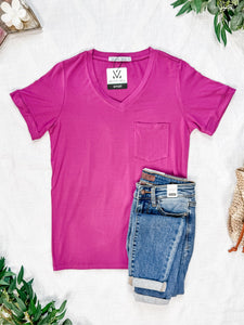 IN STOCK Sophie Pocket Tee - Magenta