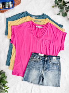 IN STOCK Sierra Pocket Top - Light Teal