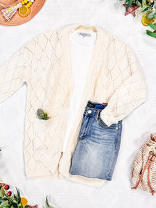 IN STOCK Open Knit Cardigan - Ivory